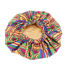 Load image into Gallery viewer, Large printed satin silk nightcap
