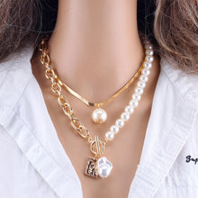 Load image into Gallery viewer, Fashion  Pearl Geometric Necklace
