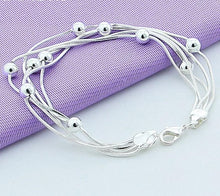 Load image into Gallery viewer, Snake Chain Smooth Bead Silver Bracelet
