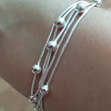 Load image into Gallery viewer, Snake Chain Smooth Bead Silver Bracelet
