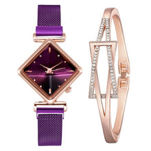 Load image into Gallery viewer, Magnet buckle gradient color square watch
