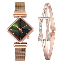 Load image into Gallery viewer, Magnet buckle gradient color square watch
