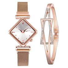 Load image into Gallery viewer, Magnet buckle gradient color square watch
