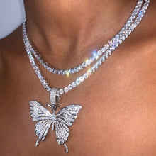 Загрузить изображение в средство просмотра галереи, Butterfly Pendant Crystal Necklace
