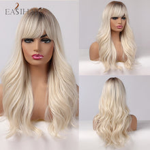 Загрузить изображение в средство просмотра галереи, Dark brown light gold platinum long wavy center wig
