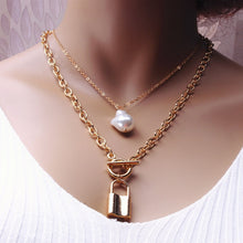 Load image into Gallery viewer, Fashion  Pearl Geometric Necklace
