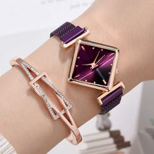 Load image into Gallery viewer, Magnet buckle gradient color square watch
