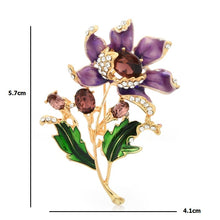 Загрузить изображение в средство просмотра галереи, Purple Enamel Flower Brooches
