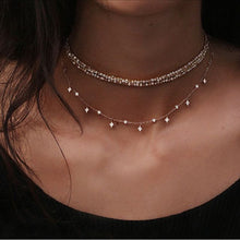 Load image into Gallery viewer, Fashion golden crystal star necklace
