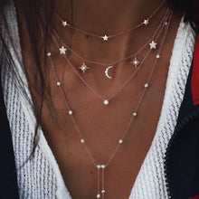 Load image into Gallery viewer, Fashion golden crystal star necklace

