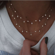 Load image into Gallery viewer, Fashion golden crystal star necklace
