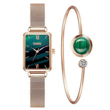 Загрузить изображение в средство просмотра галереи, Fashion Square Watch Bracelet Set Green Dial
