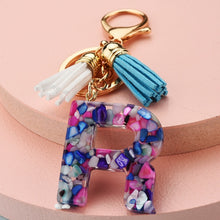 Load image into Gallery viewer, Fashion tassel A-Z letter keychain
