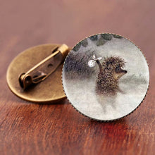 Load image into Gallery viewer, Retro hedgehog cute animal pin
