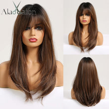 Загрузить изображение в средство просмотра галереи, Layered hairstyle with bangs gradient color wig
