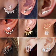 Load image into Gallery viewer, Crystal flower drop earrings
