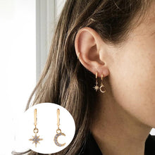 Load image into Gallery viewer, Crystal flower drop earrings
