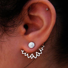 Load image into Gallery viewer, Crystal flower drop earrings
