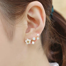 Load image into Gallery viewer, Crystal flower drop earrings
