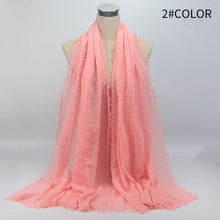 Load image into Gallery viewer, Muslim ruffled headscarf solid color
