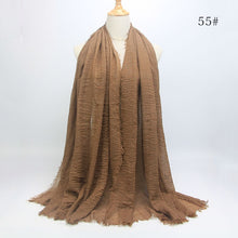 Load image into Gallery viewer, Muslim ruffled headscarf solid color
