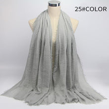 Load image into Gallery viewer, Muslim ruffled headscarf solid color
