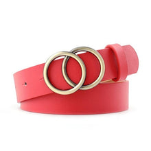 Загрузить изображение в средство просмотра галереи, Double loop women's PU leather metal buckle belt
