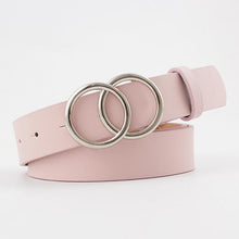 Загрузить изображение в средство просмотра галереи, Double loop women's PU leather metal buckle belt
