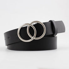 Загрузить изображение в средство просмотра галереи, Double loop women's PU leather metal buckle belt
