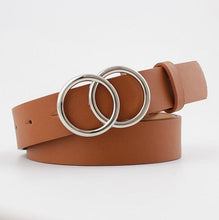 Загрузить изображение в средство просмотра галереи, Double loop women's PU leather metal buckle belt
