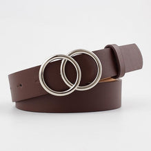 Загрузить изображение в средство просмотра галереи, Double loop women's PU leather metal buckle belt
