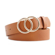 Загрузить изображение в средство просмотра галереи, Double loop women's PU leather metal buckle belt
