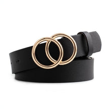 Загрузить изображение в средство просмотра галереи, Double loop women's PU leather metal buckle belt
