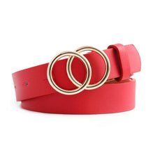 Загрузить изображение в средство просмотра галереи, Double loop women's PU leather metal buckle belt
