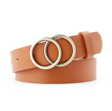 Загрузить изображение в средство просмотра галереи, Double loop women's PU leather metal buckle belt

