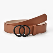 Загрузить изображение в средство просмотра галереи, Double loop women's PU leather metal buckle belt
