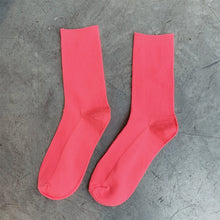 Load image into Gallery viewer, High socks solid color cotton stockings
