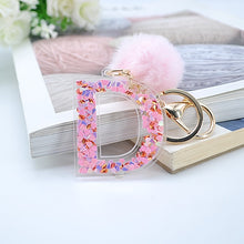 Load image into Gallery viewer, Sequin hollow letter keychain
