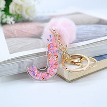 Load image into Gallery viewer, Sequin hollow letter keychain
