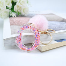 Load image into Gallery viewer, Sequin hollow letter keychain
