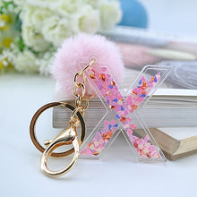 Load image into Gallery viewer, Sequin hollow letter keychain
