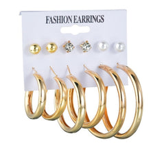 Загрузить изображение в средство просмотра галереи, 6 pairs/set Fashion round earrings
