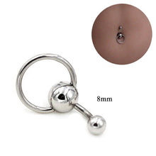 Load image into Gallery viewer, Crystal Belly Perforated Skull Button Belly Button Ring
