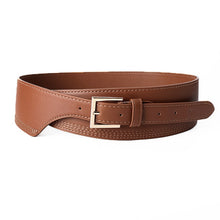 Загрузить изображение в средство просмотра галереи, Elastic retro buckle cowhide wide pin buckle belt

