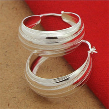 Загрузить изображение в средство просмотра галереи, 925 Sterling Silver Striped Car Flower Earrings
