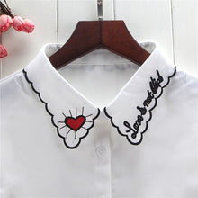 Load image into Gallery viewer, Women's heart-shaped embroidered chiffon fake blouse
